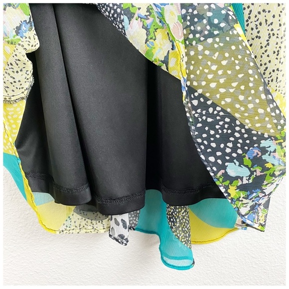 Zara Patchwork Ruffle Dress Size Medium - Picture 6 of 9